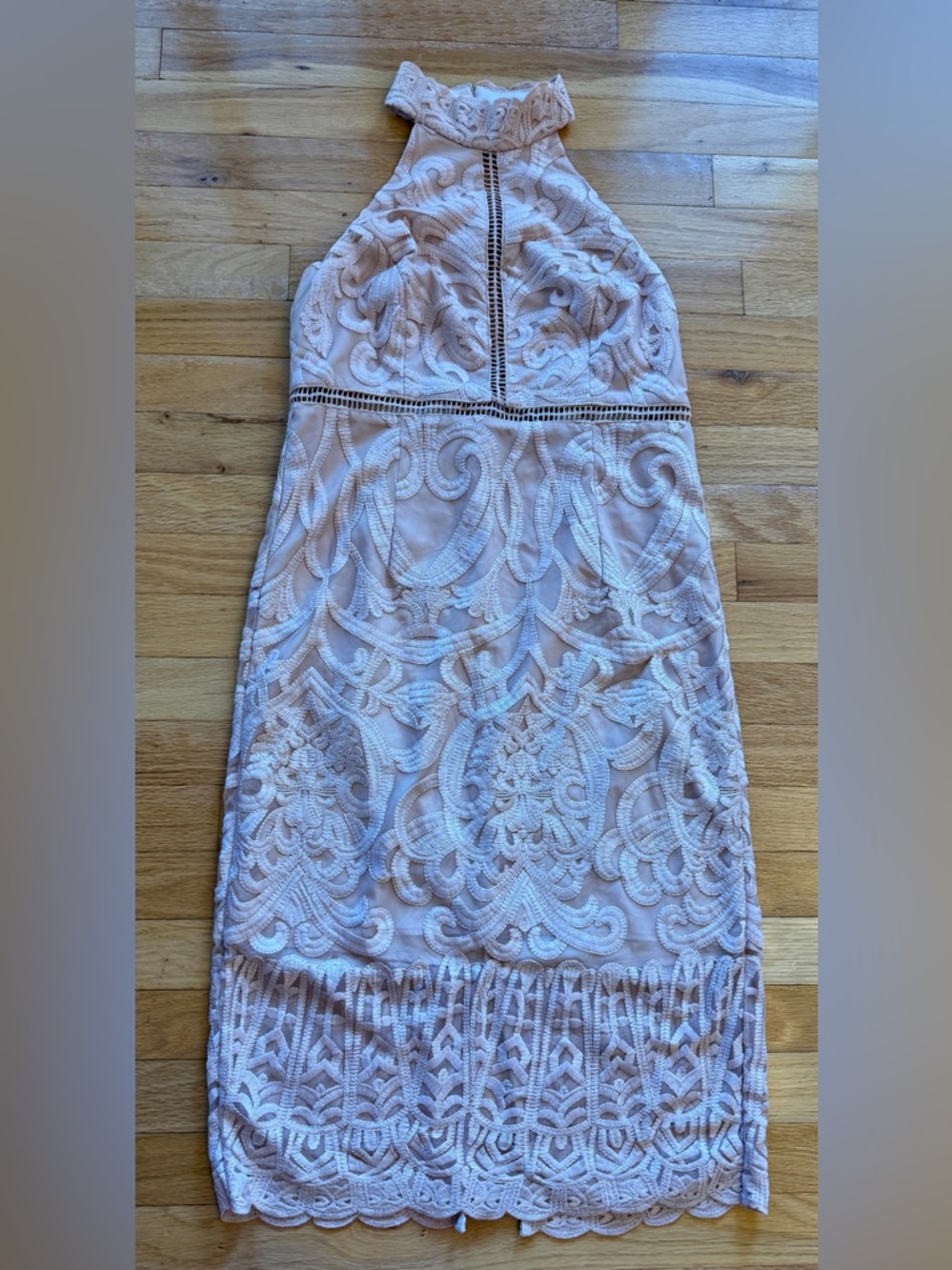 Bardot Blush Lace Strapless Halter Dress size 8